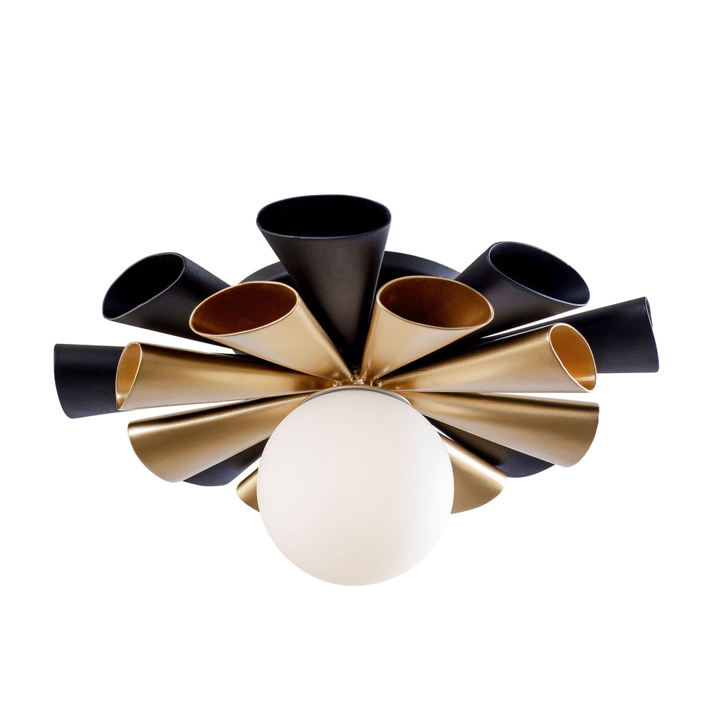 matte black/french gold ceiling mount light