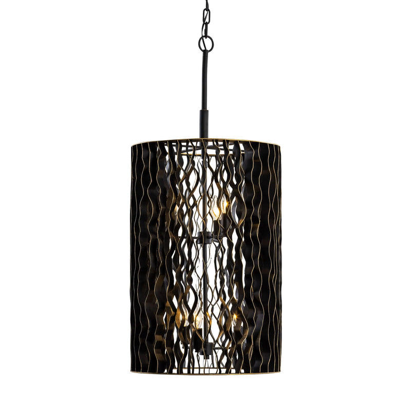 matte black/french gold pendant light