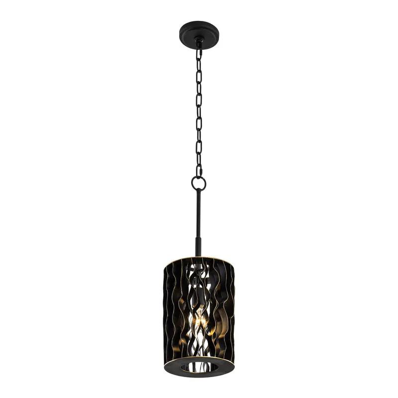 matte black/french gold pendant light