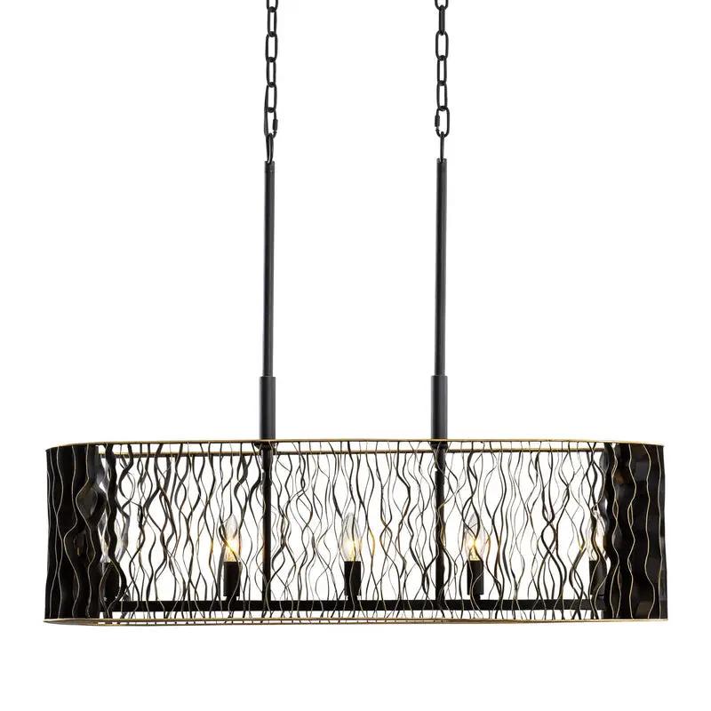 matte black/french gold pendant light