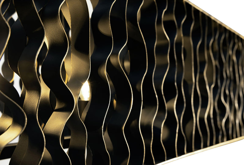 matte black/french gold pendant light