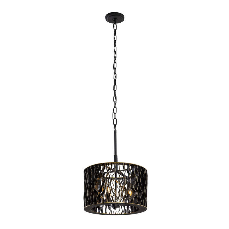 matte black/french gold pendant light