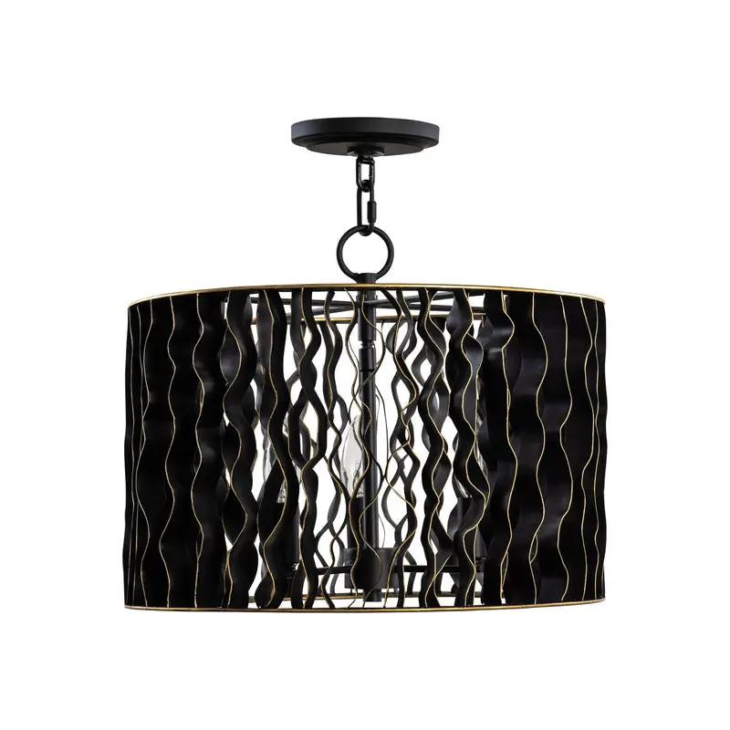 matte black/french gold pendant light