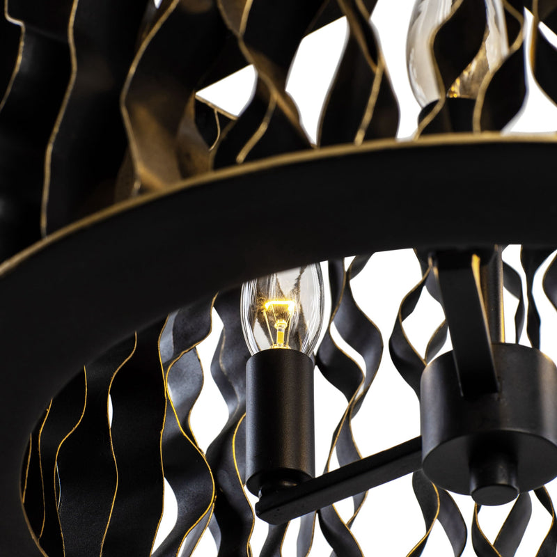matte black/french gold pendant light