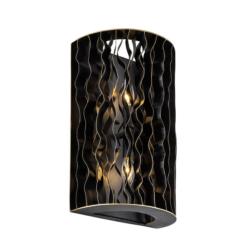 matte black/french gold wall mount light