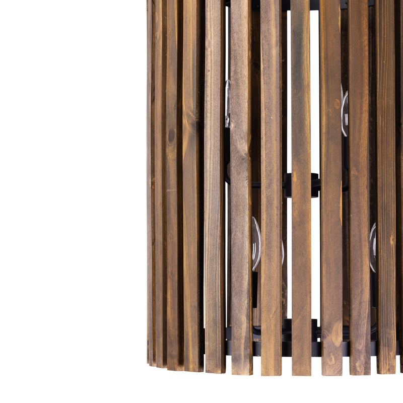 matte black/medium walnut pendant light