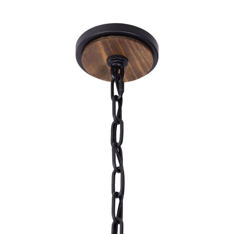 matte black/medium walnut pendant light