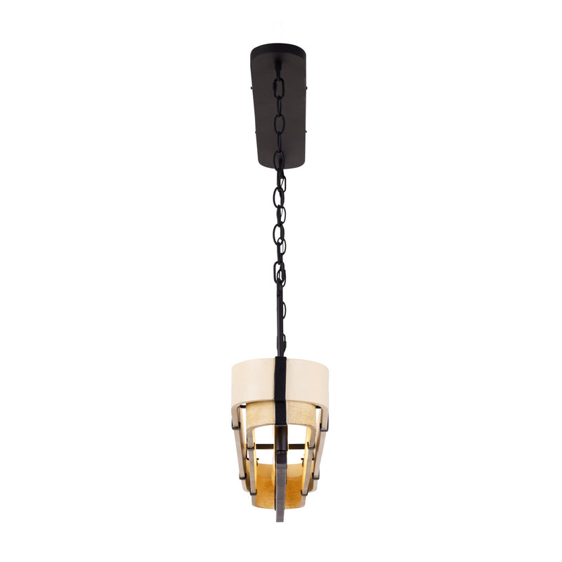 matte black/honey/medium oak pendant light