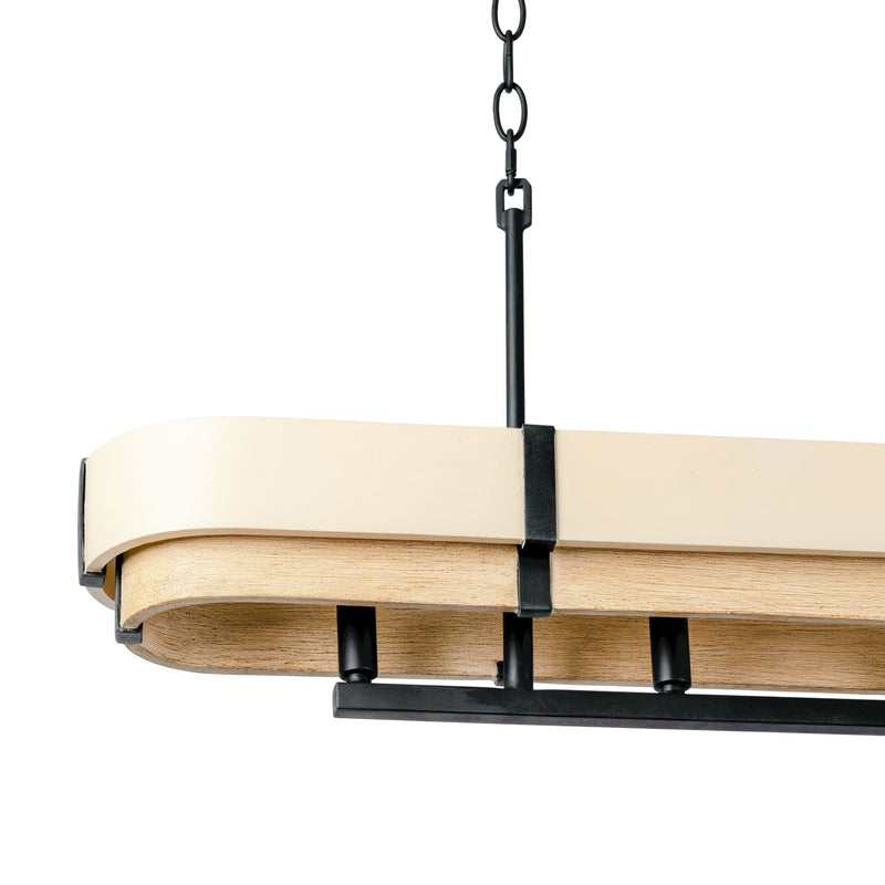 matte black/honey/medium oak pendant light