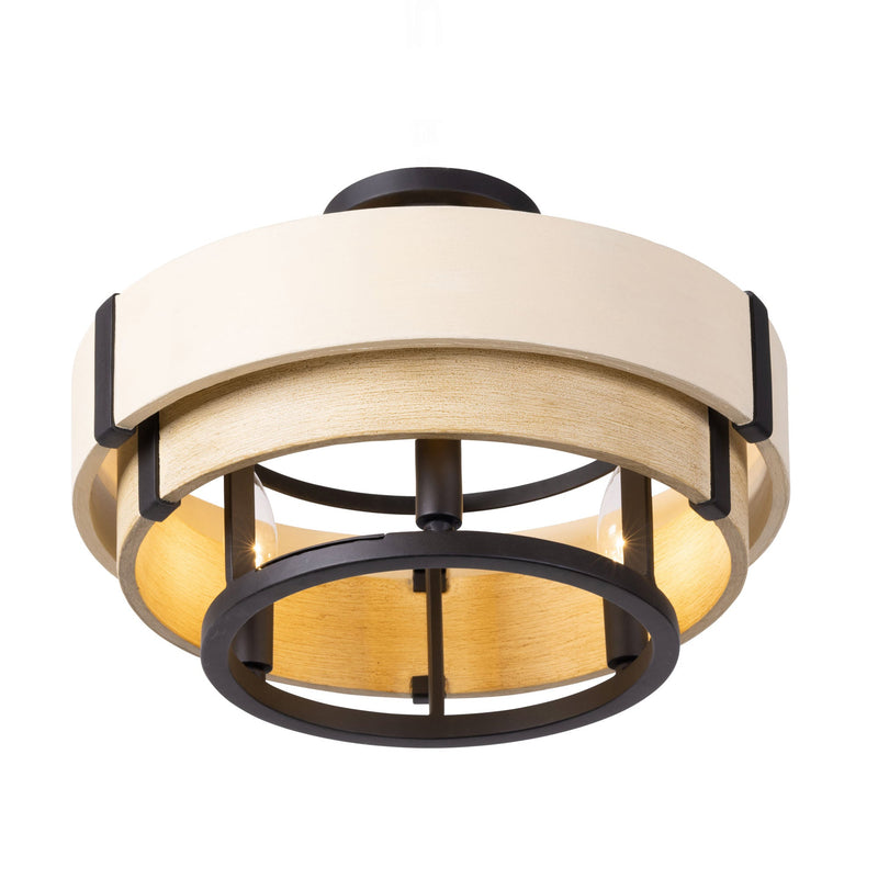 matte black/honey/medium oak ceiling mount light