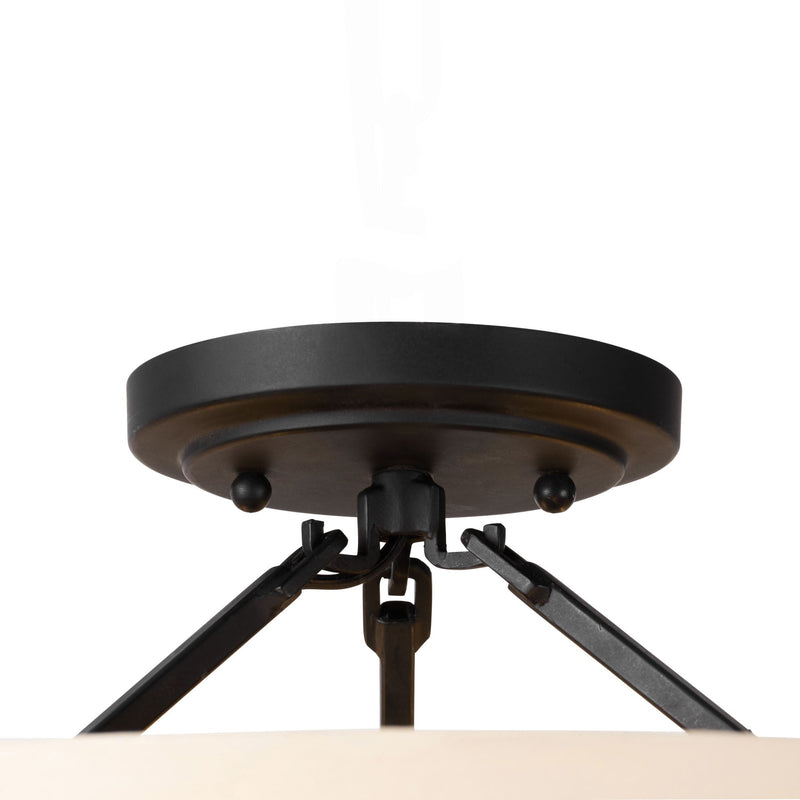 matte black/honey/medium oak ceiling mount light