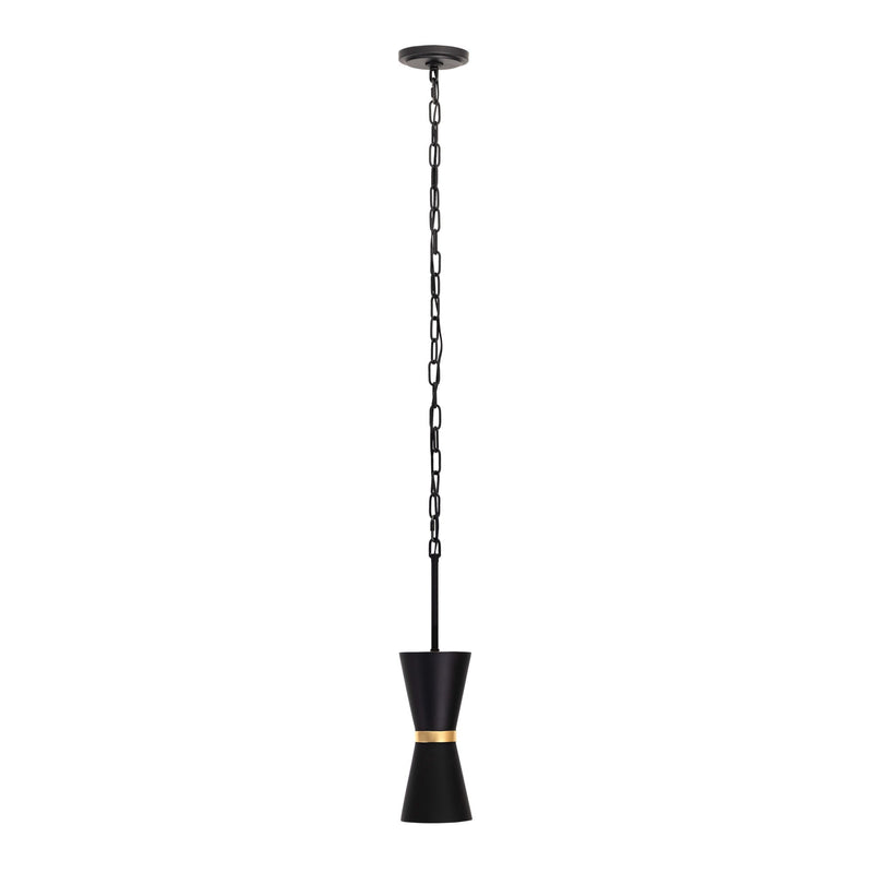 matte black/french gold pendant light