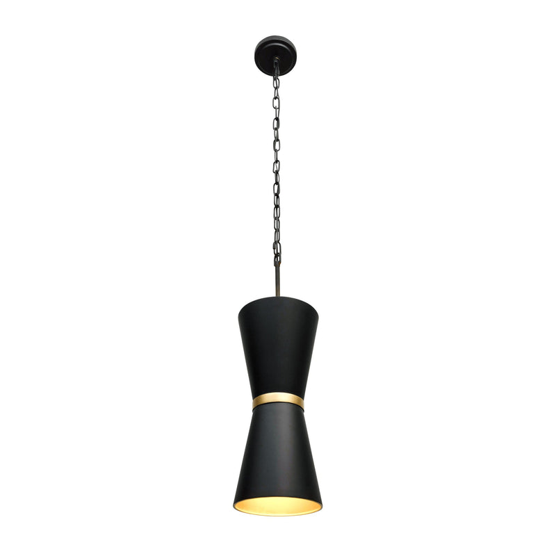 matte black/french gold pendant light