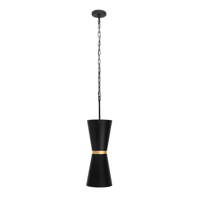 matte black/french gold pendant light