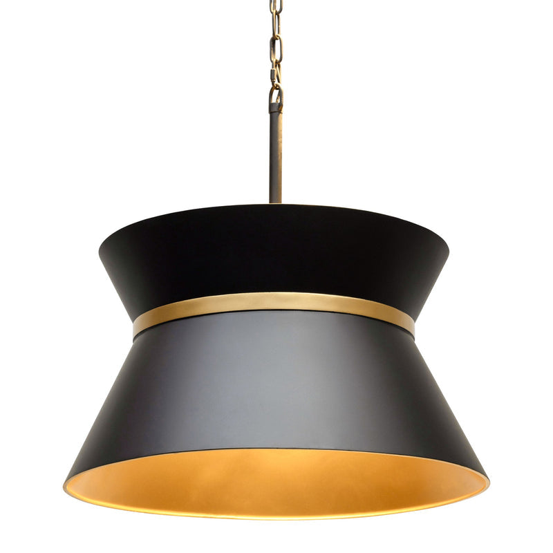 matte black/french gold pendant light