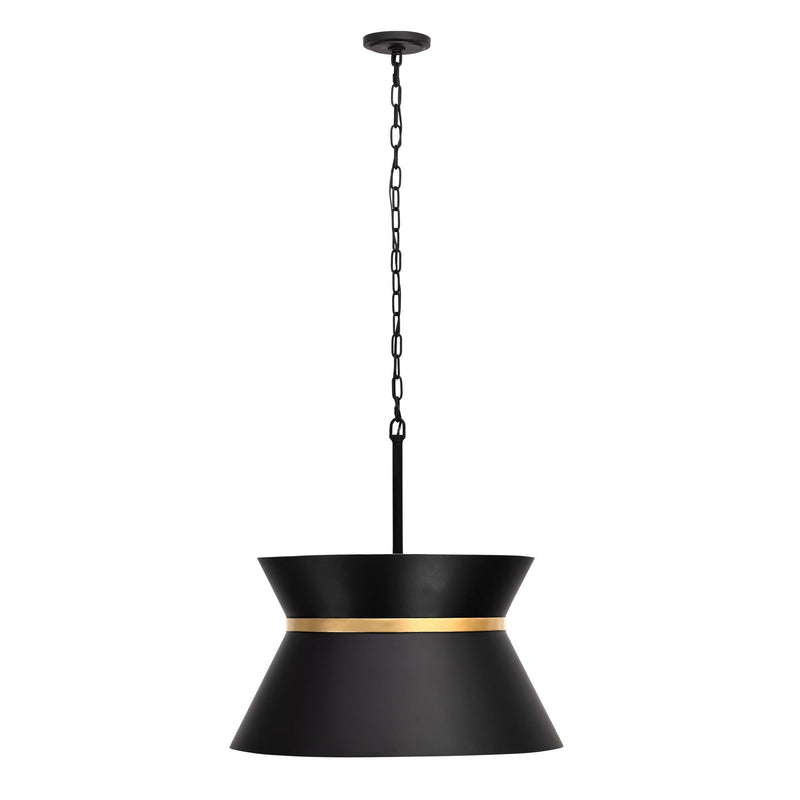 matte black/french gold pendant light