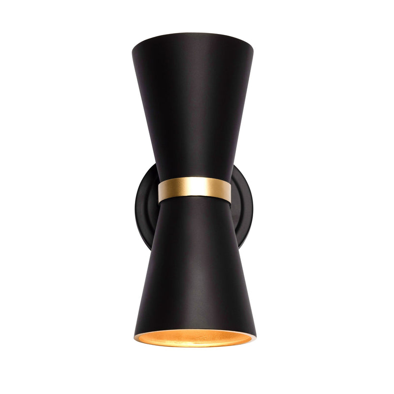 matte black/french gold wall mount light