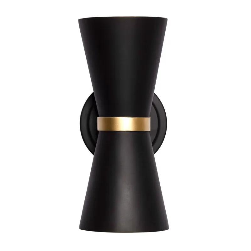 matte black/french gold wall mount light