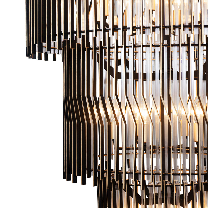 matte black/french gold chandelier