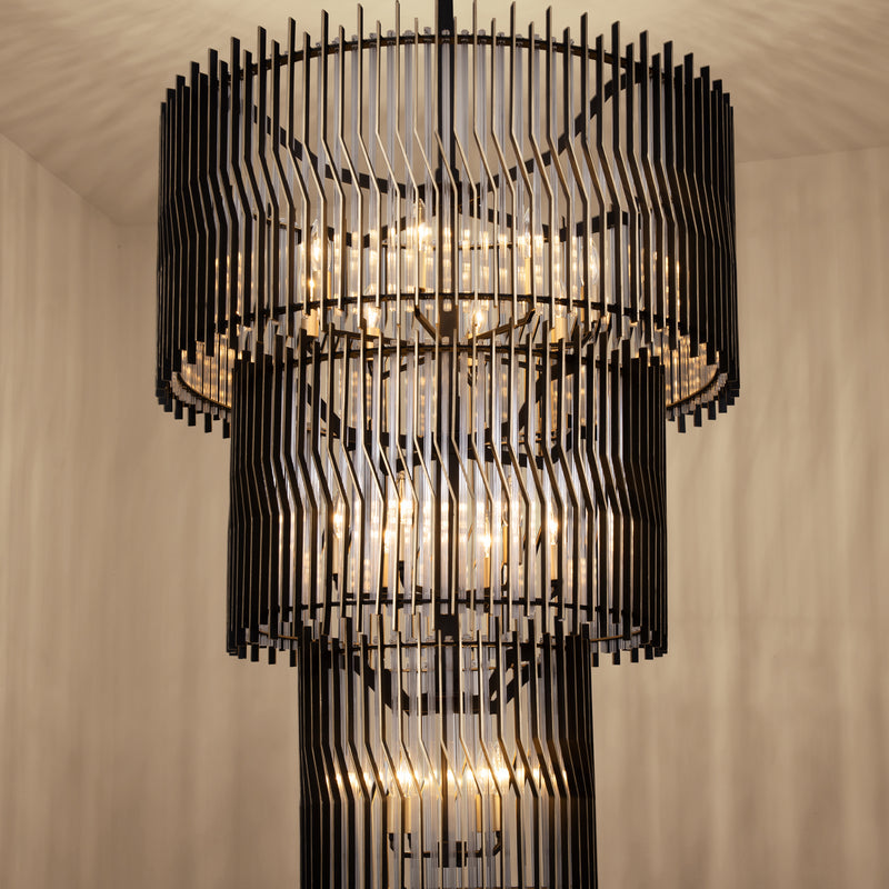 matte black/french gold chandelier