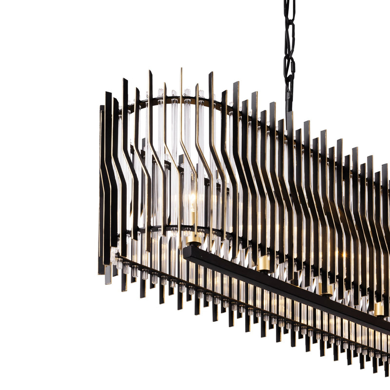 matte black/french gold chandelier