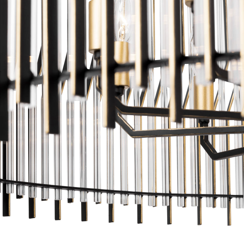 matte black/french gold pendant light