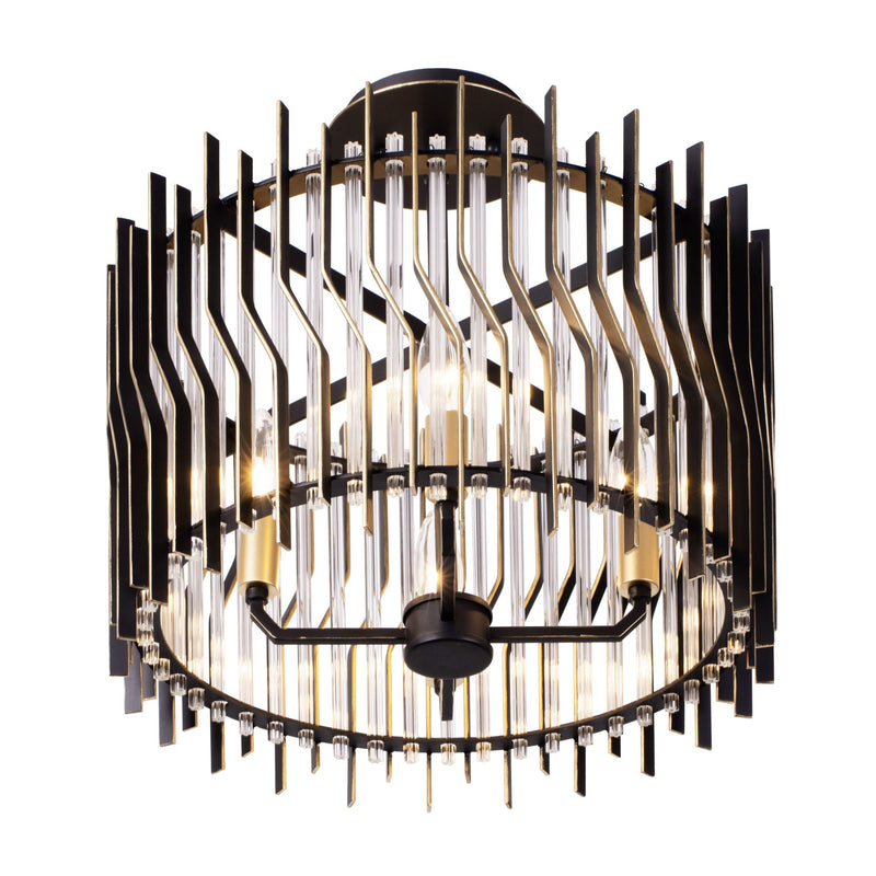 matte black/french gold ceiling mount light