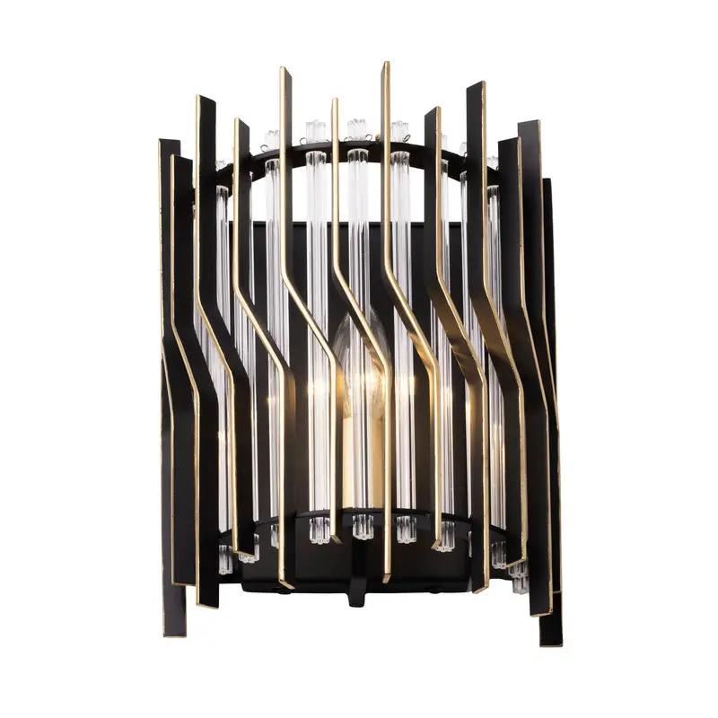 matte black/french gold wall mount light