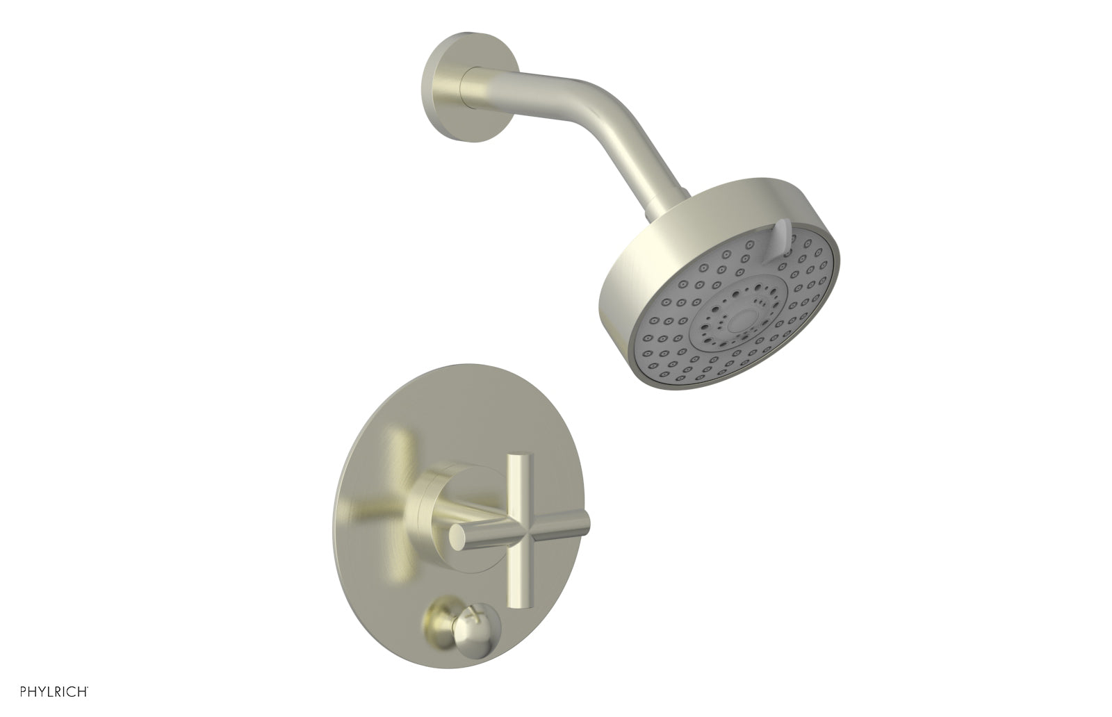 Phylrich TRANSITION Pressure Balance Shower and Diverter Set (Less Spout), Cross Handle