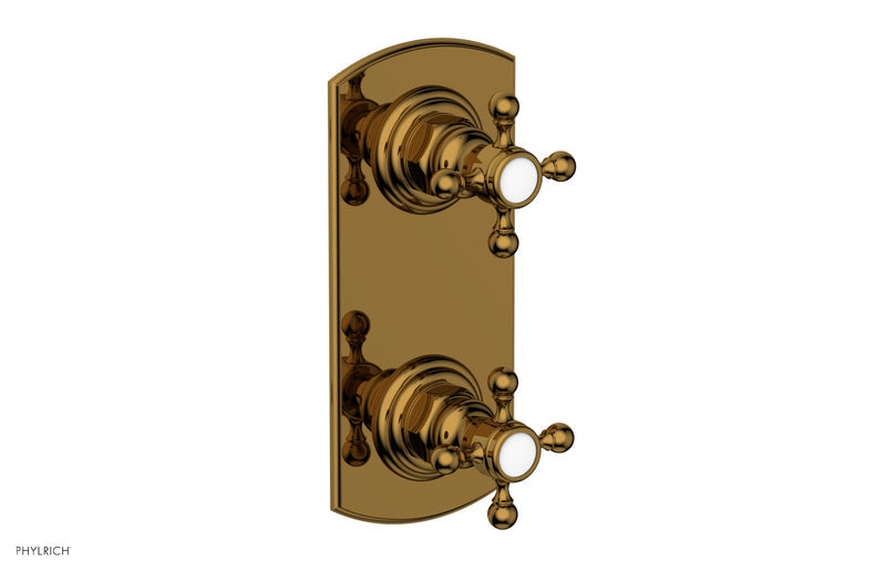 Phylrich HEX TRADITIONAL 1/2" Thermostatic Valve with Volume Control or Diverter Cross Handles