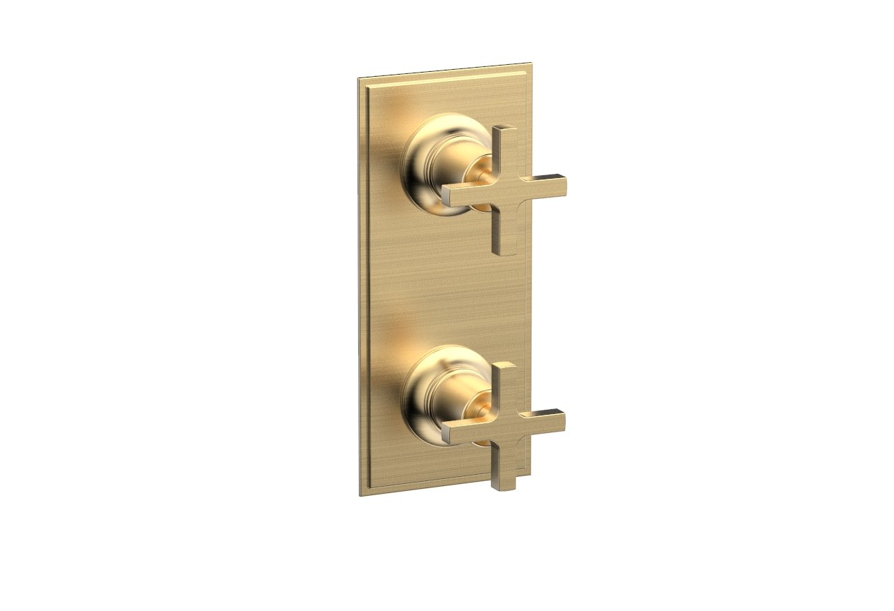 Phylrich HEX MODERN Cross Handle Pair Trim Set for Thermostatic Control with Volume Control or Diverter