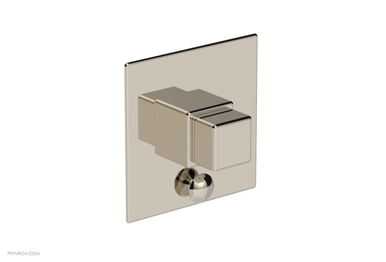 Phylrich MIX Pressure Balance Shower Plate with Diverter and Handle Trim Set - Cube Handle