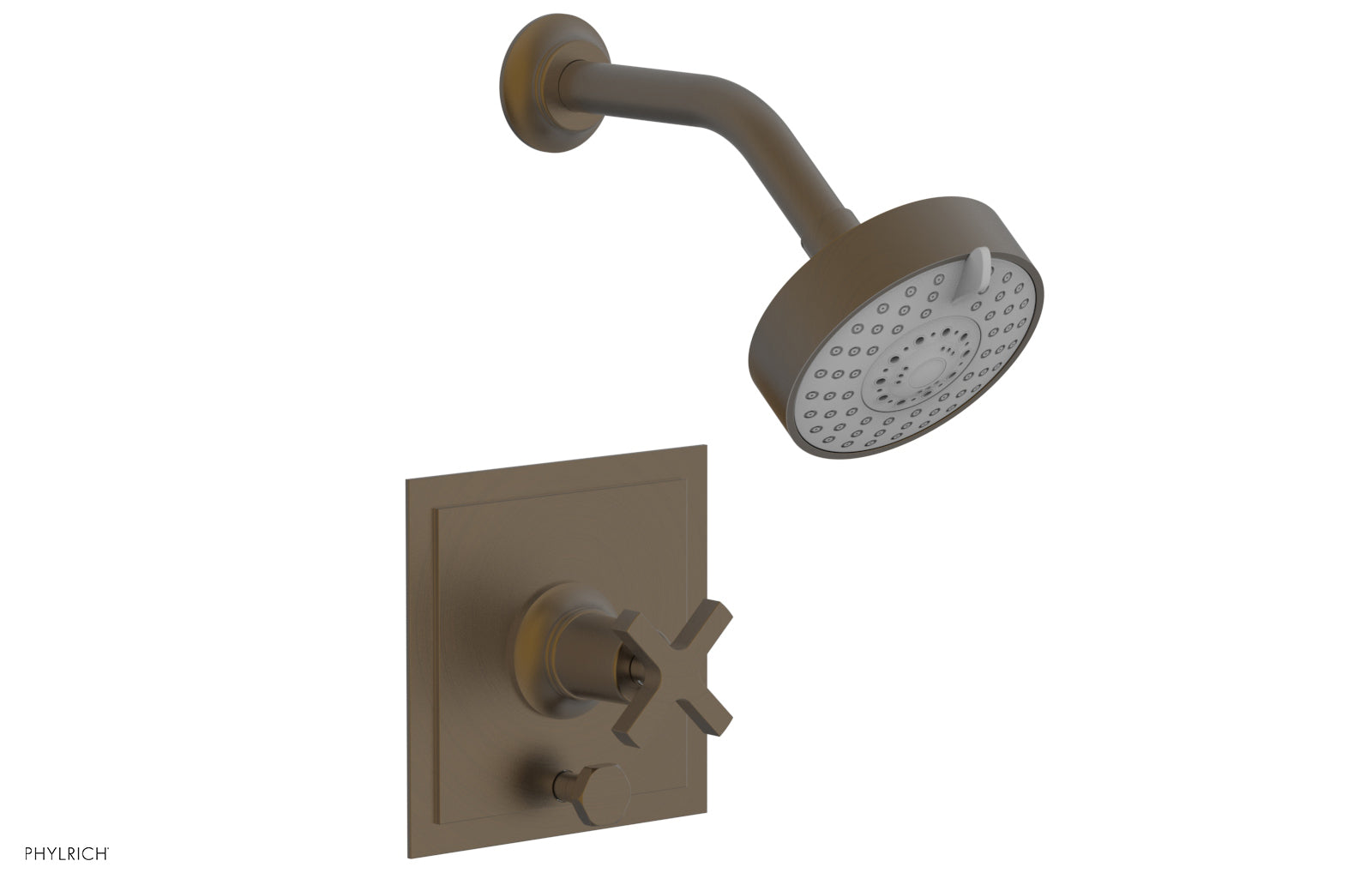 Phylrich HEX MODERN Pressure Balance Shower and Diverter Set - Cross Handle (Less Spout)