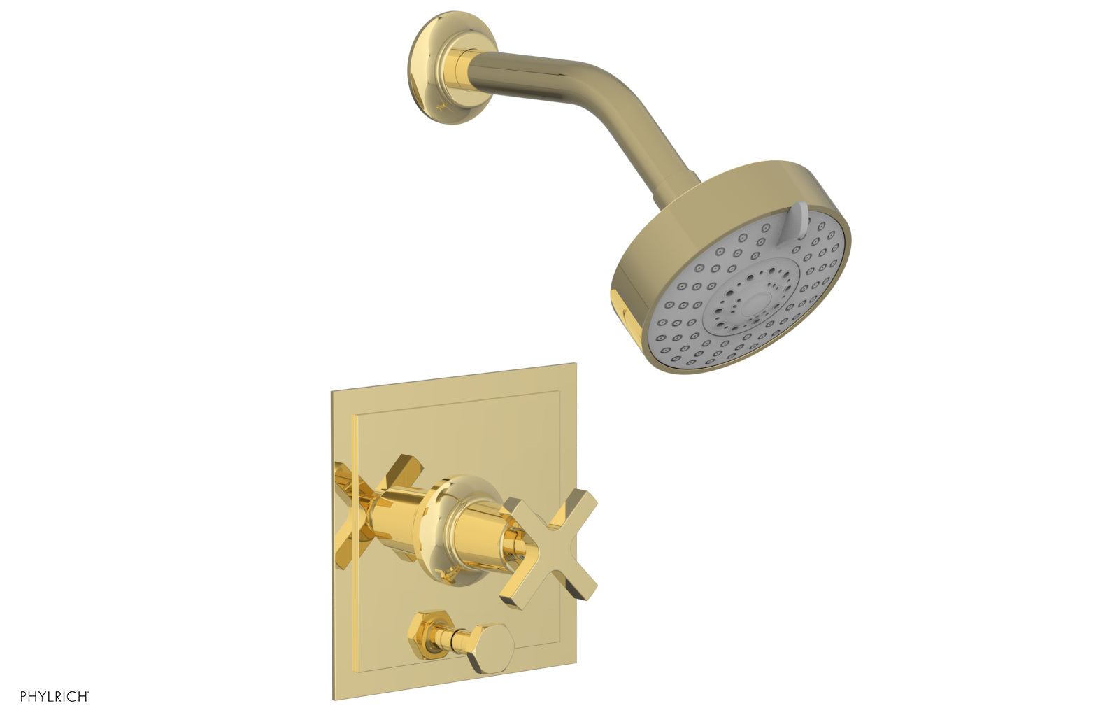 Phylrich HEX MODERN Pressure Balance Shower and Diverter Set - Cross Handle (Less Spout)