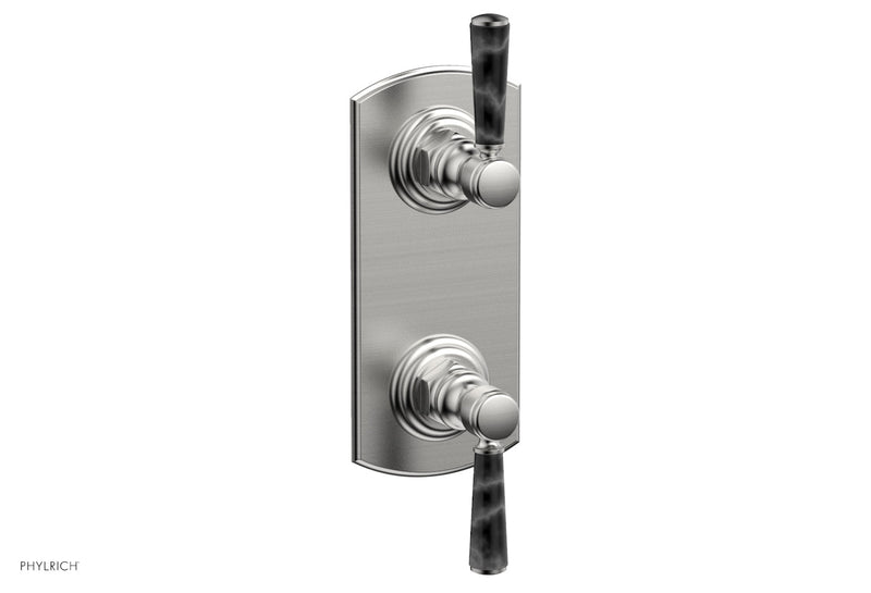 Phylrich HEX TRADITIONAL / HENRI 1/2" Thermostatic Valve with Volume Control or Diverter - Black Marble Handles