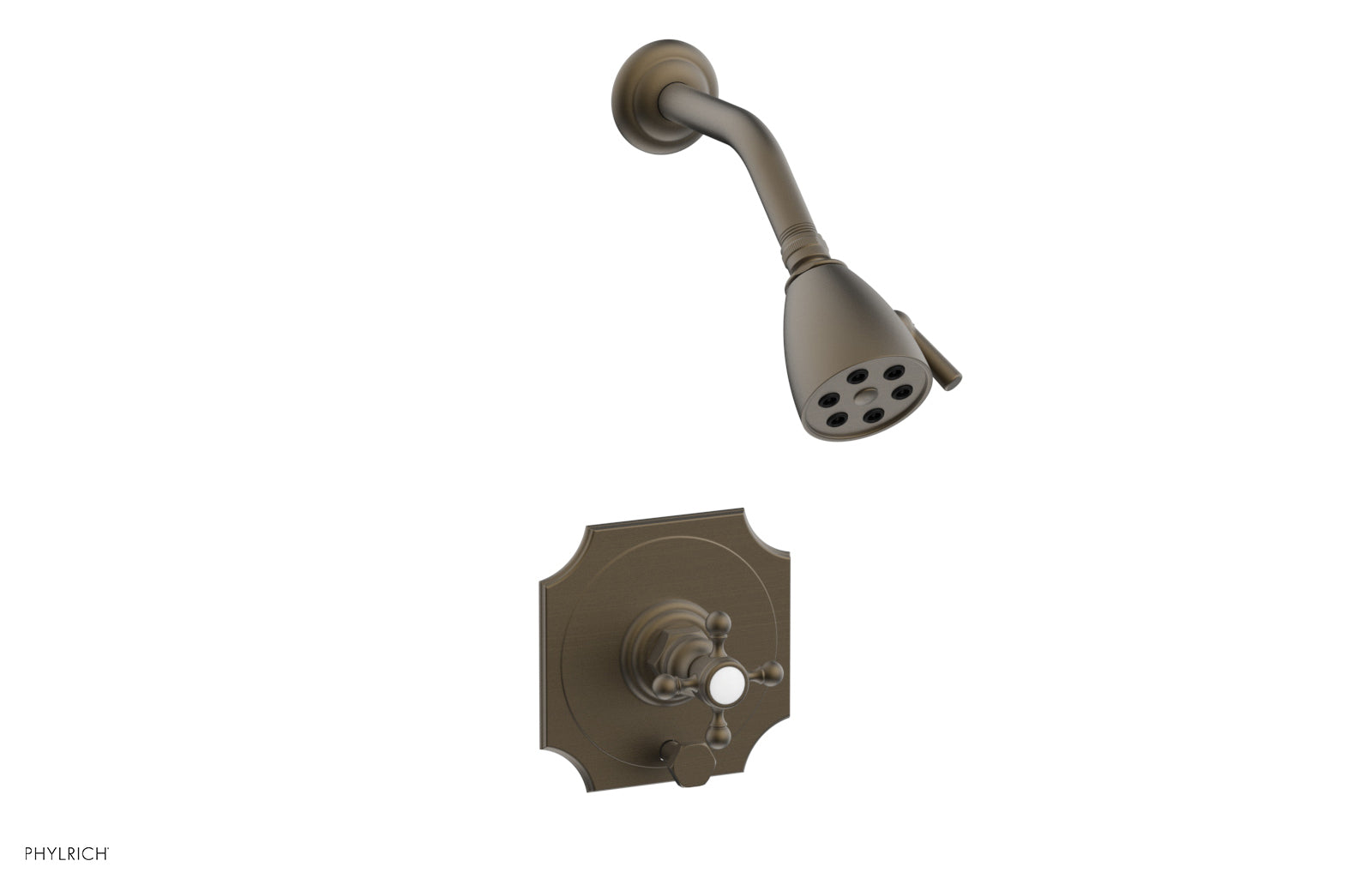 Phylrich HENRI Pressure Balance Shower and Diverter Set - Cross Handle (Less Spout)