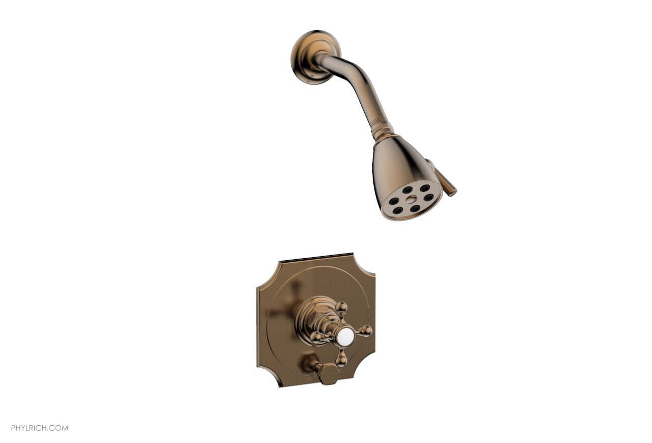 Phylrich HENRI Pressure Balance Shower and Diverter Set - Cross Handle (Less Spout)