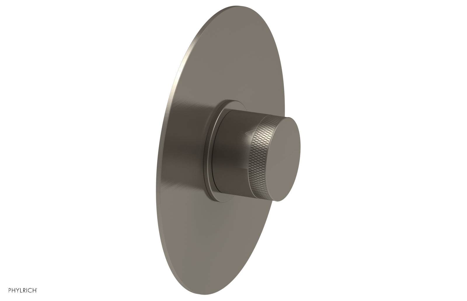 Phylrich BASIC II Pressure Balance Round Shower Plate & Handle Trim, Knurled Handle