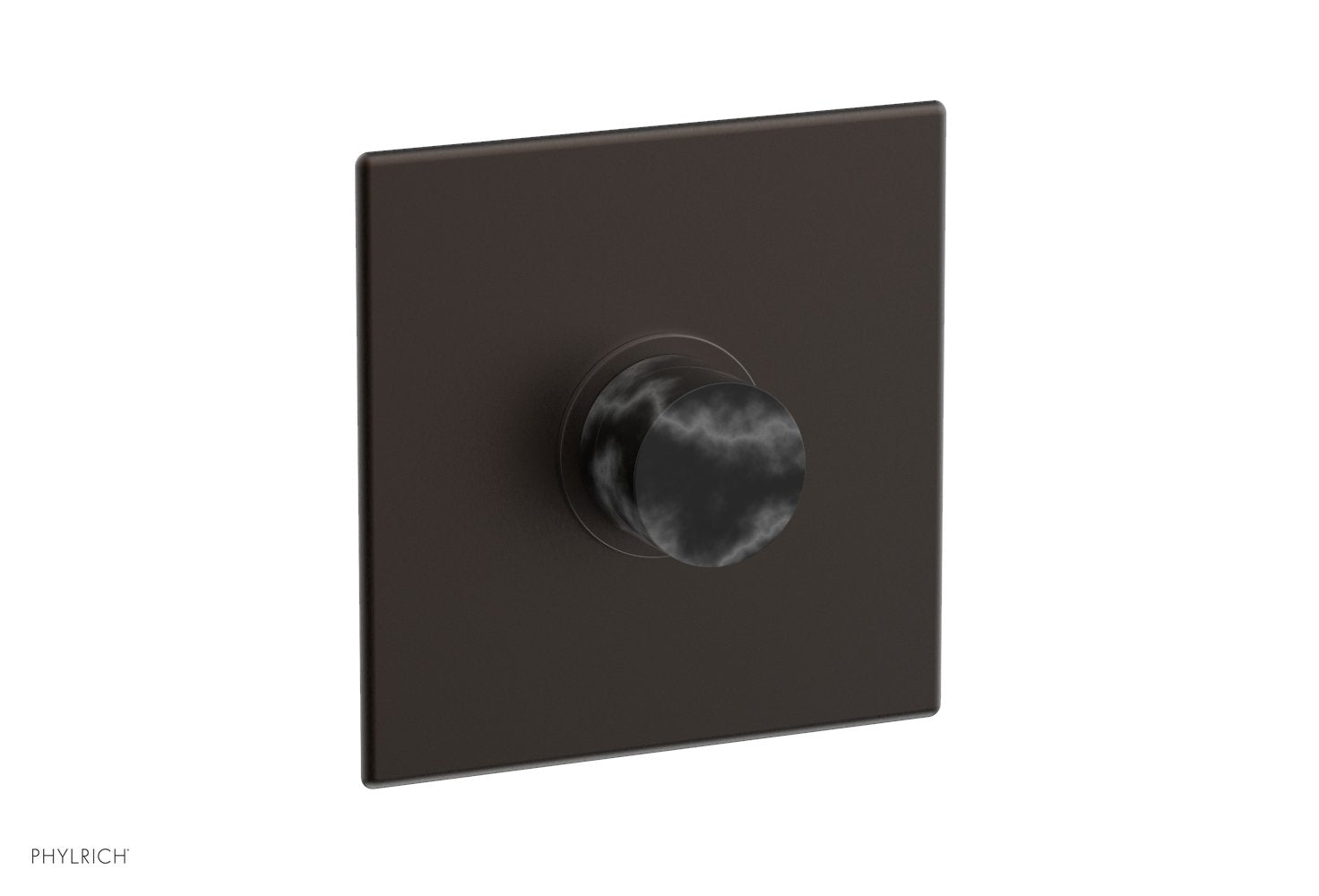 Phylrich BASIC II Pressure Balance Square Shower Plate & Black Marble Handle Trim