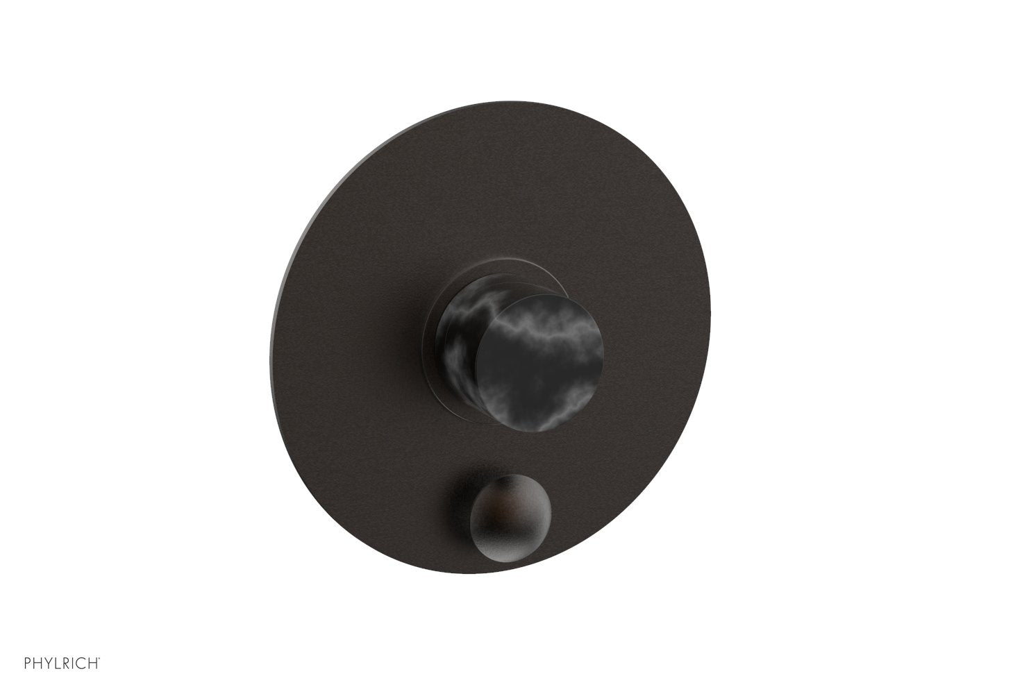 Phylrich BASIC II Pressure Balance Shower Plate with Diverter and Handle Trim Set - Black Marble