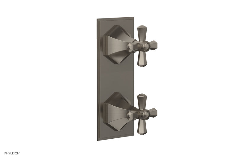 Phylrich LE VERRE & LA CROSSE Thermostatic Valve with Volume Control or Diverter - Cross Handles