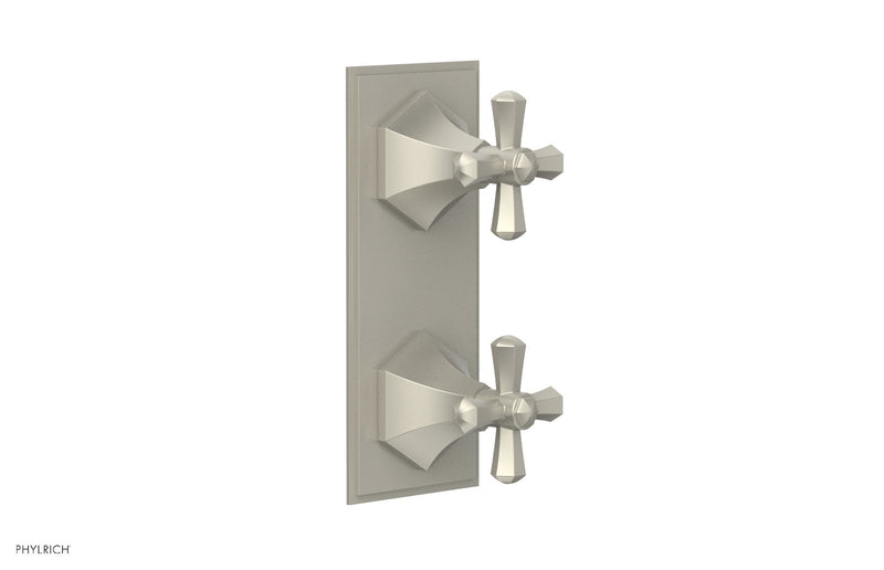 Phylrich LE VERRE & LA CROSSE Thermostatic Valve with Volume Control or Diverter - Cross Handles