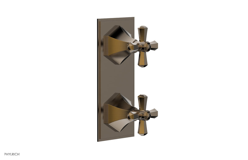 Phylrich LE VERRE & LA CROSSE Thermostatic Valve with Volume Control or Diverter - Cross Handles