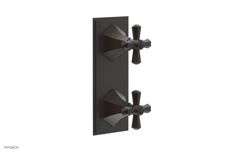 Phylrich LE VERRE & LA CROSSE Thermostatic Valve with Volume Control or Diverter - Cross Handles