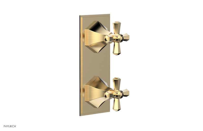 Phylrich LE VERRE & LA CROSSE Thermostatic Valve with Volume Control or Diverter - Cross Handles