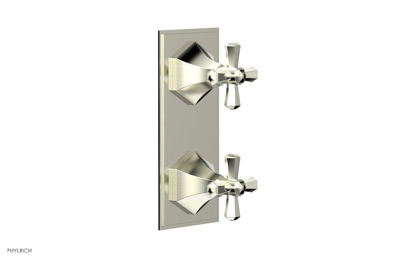 Phylrich LE VERRE & LA CROSSE Thermostatic Valve with Volume Control or Diverter - Cross Handles