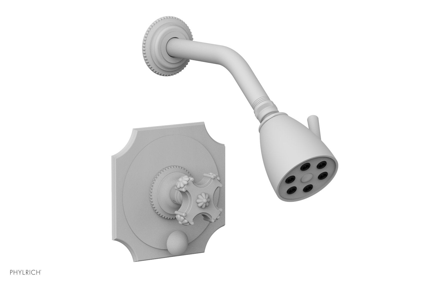 Phylrich MARVELLE Pressure Balance Shower and Diverter Set (Less Spout), Cross Handle