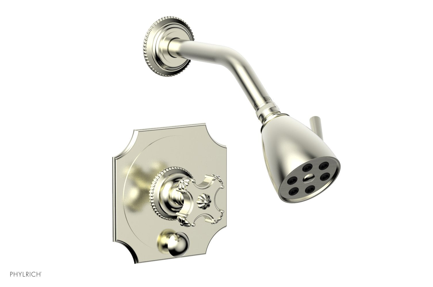 Phylrich MARVELLE Pressure Balance Shower and Diverter Set (Less Spout), Cross Handle