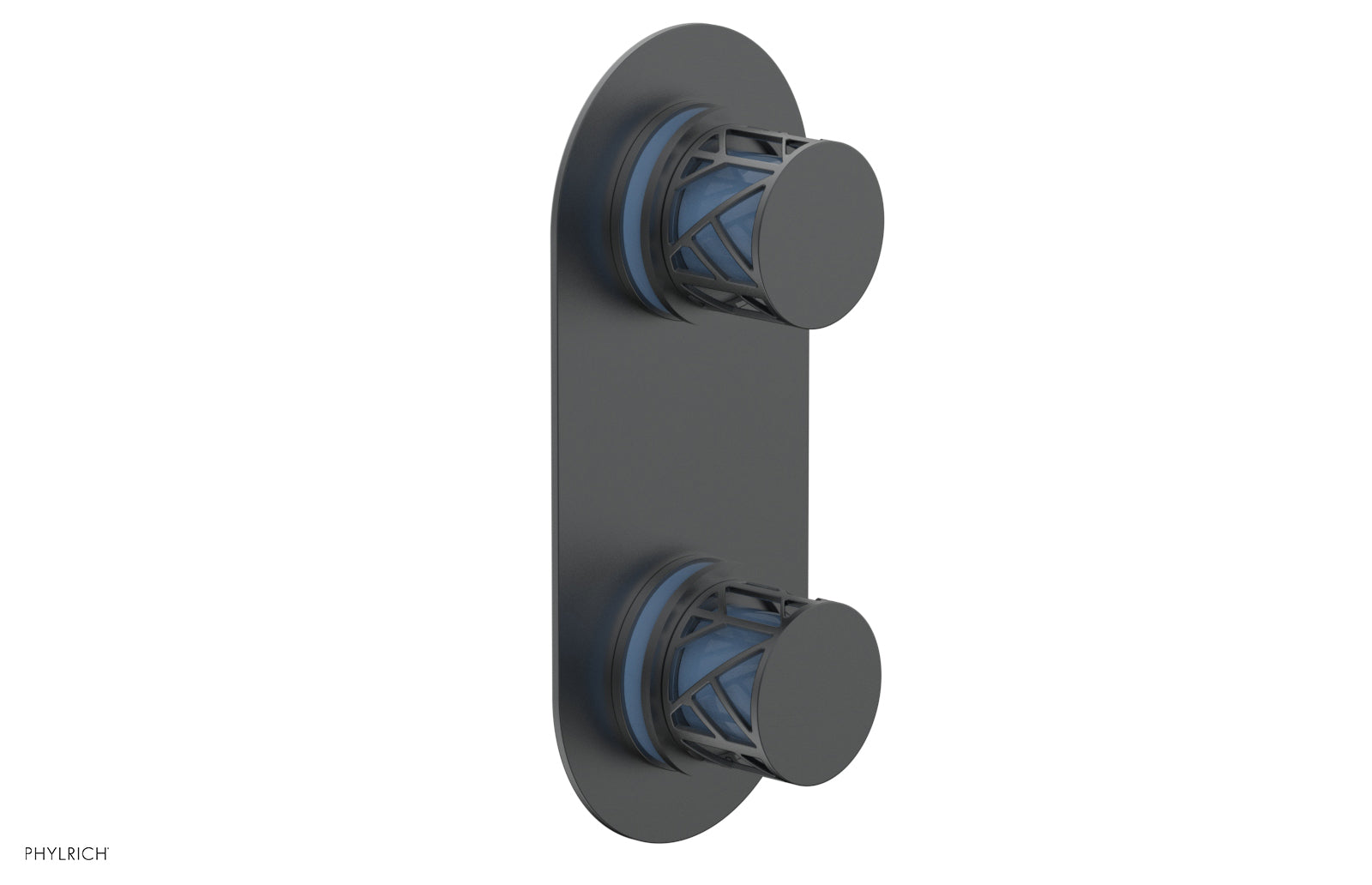 Phylrich JOLIE Thermostatic Valve with Volume Control or Diverter with "Light Blue" Accents