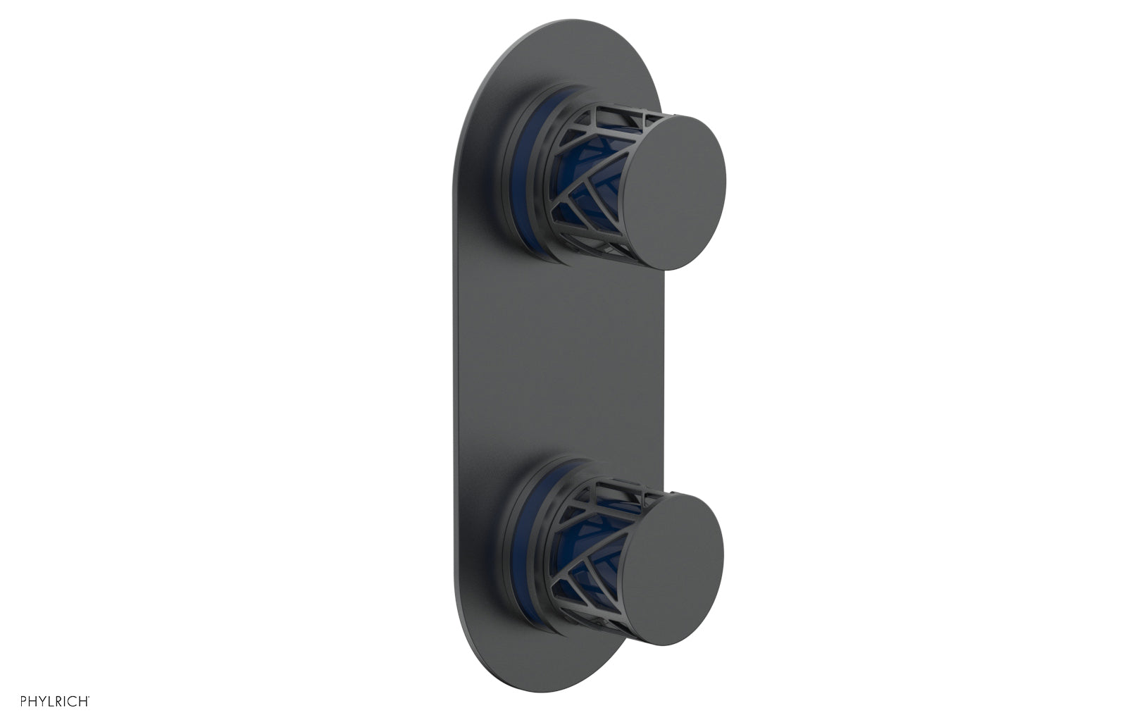 Phylrich JOLIE Thermostatic Valve with Volume Control or Diverter with "Navy Blue" Accents